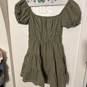 4/$15 - Shein Dress (s) army green - off/on shoulder